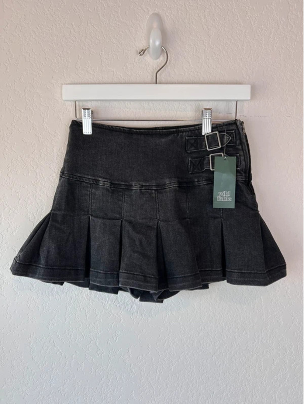 NWT wild fable denim mini skirt skirt buckle detail grunge goth 00